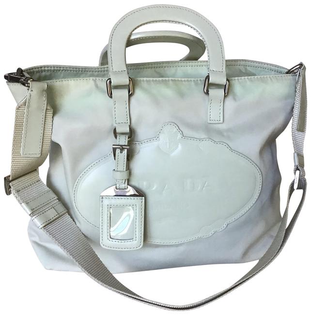 Prada Bn 1107 Tessuto Print Shopping NylonLeather Satchel