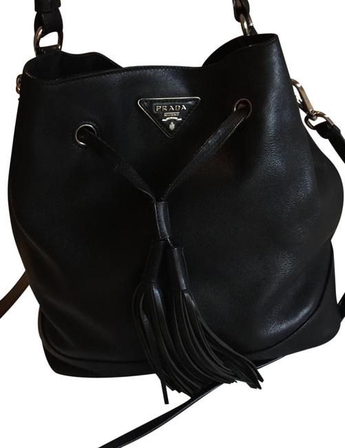 Prada Crossbody With Shoulder and Strap Black Leather Hobo Bag