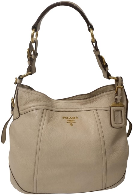 Prada Deerskin Cervo Shoulder Leather Hobo Bag