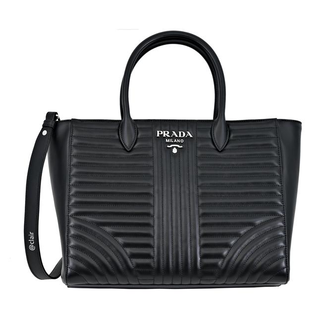 Prada Diagramme Black Leather Satchel