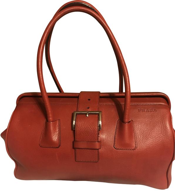 Prada Doctors Red Leather Satchel