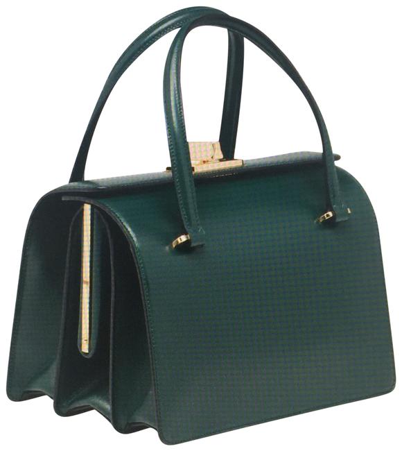 Prada Double Bottle Green Leather Satchel
