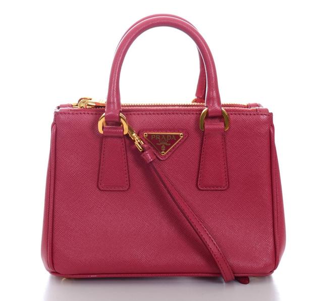 Prada Double Mini Double zip Pink Leather Satchel