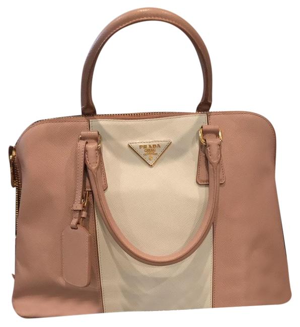 Prada Dual Color Falco cammeo Leather Satchel