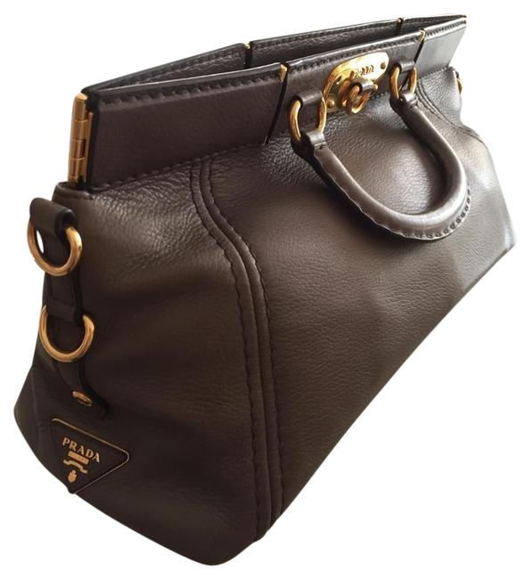Prada Etoupe Leather Satchel