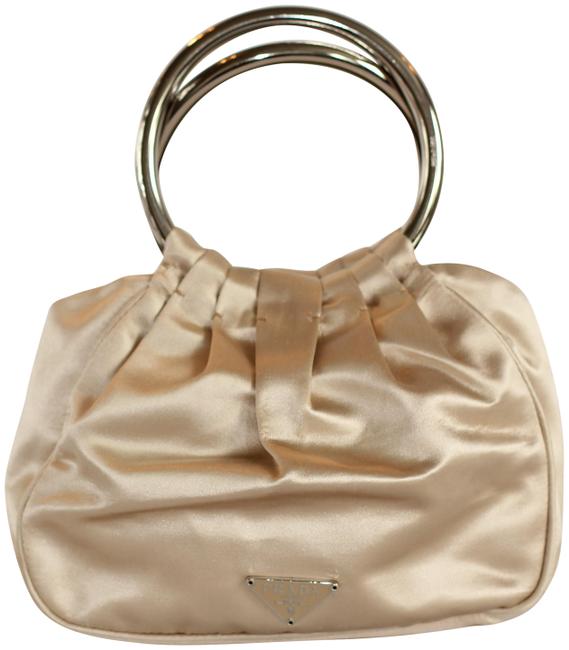Prada Evening Bag Champagne Beige Silk Satchel