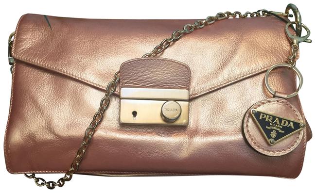 Prada Evening Bag In Pearlized Rose Gold Nappa Leather Satchel