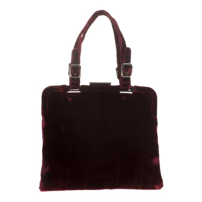 Prada Frame Burgundy Velvet Satchel