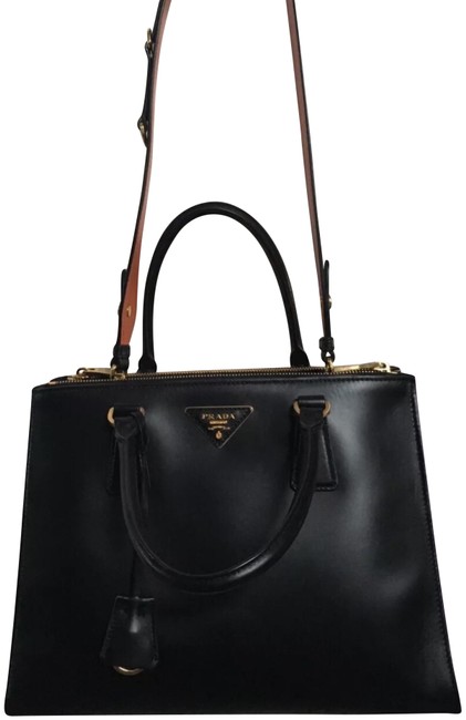Prada Galleria 1ba098 Black Calfskin Leather Satchel
