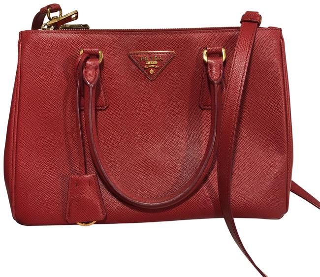 Prada Galleria Fire Engine Red Leather Satchel