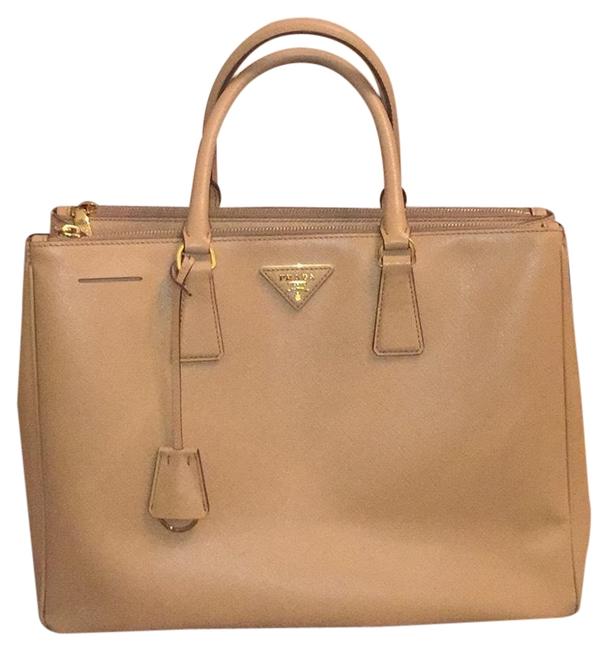 Prada Galleria Large Executive Tote TanNude Leather Satchel
