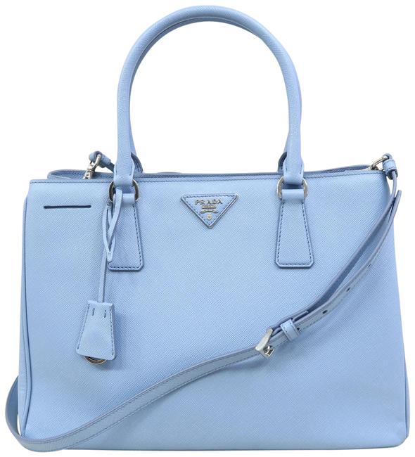 Prada Galleria Medium Blue Saffiano Leather Satchel