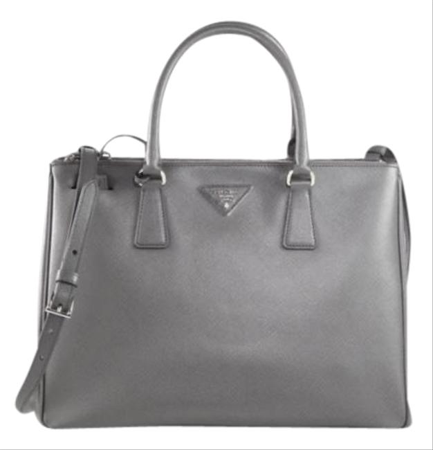 Prada Galleria Medium Gray Or Marmo Leather Satchel