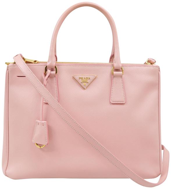 Prada Galleria Medium Saffiano Pink Calfskin Leather Satchel