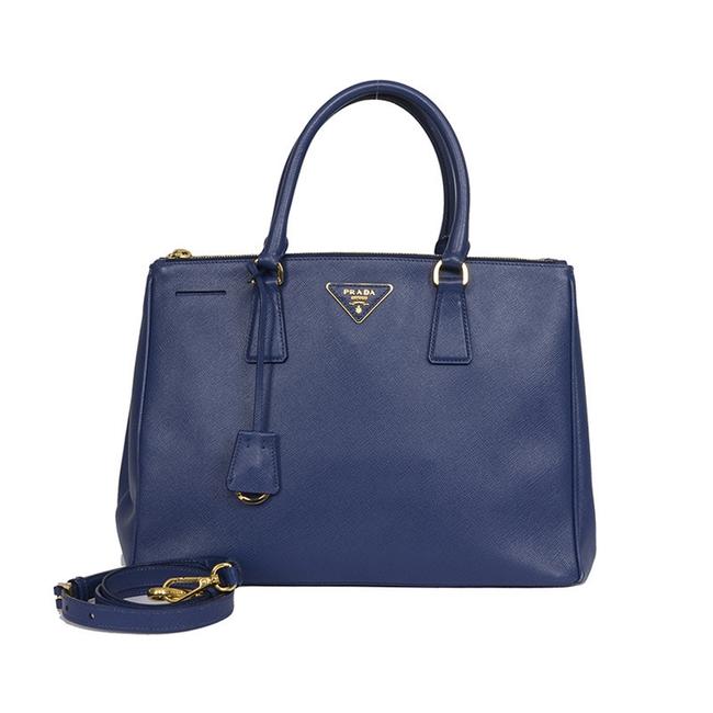 Prada Galleria Saffiano Medium Blue Leather Satchel