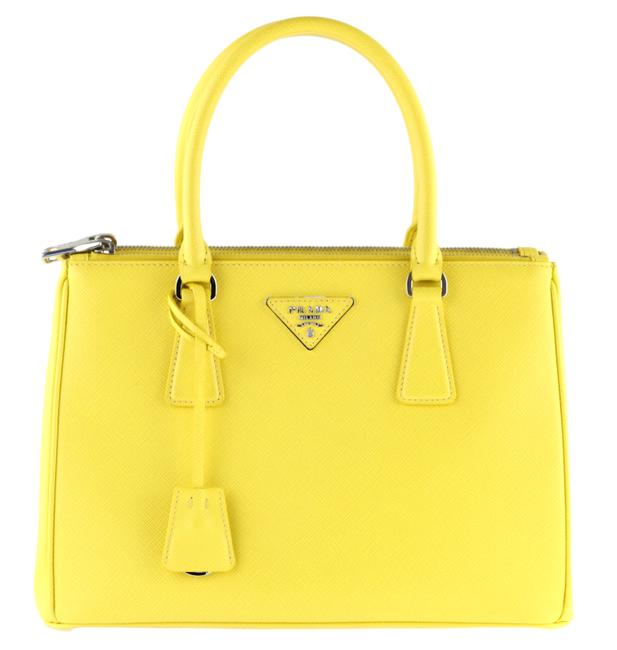Prada Galleria Small Yellow Leather Satchel