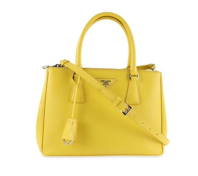 Prada Galleria Yelllow Saffiano Leather Satchel