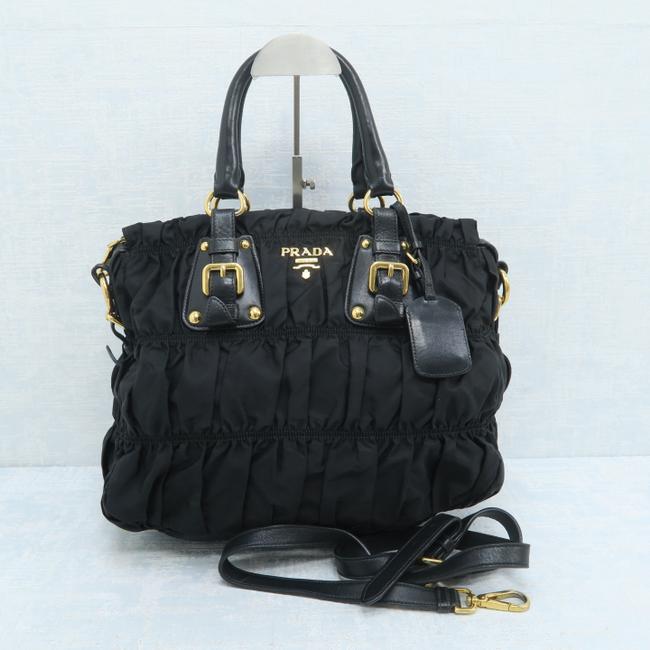 Prada Gauffre Black Nylon Satchel