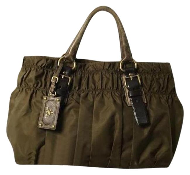 Prada Gaufre Nappa Large with Dustbag Rovere Tessuto + Cervo Satchel