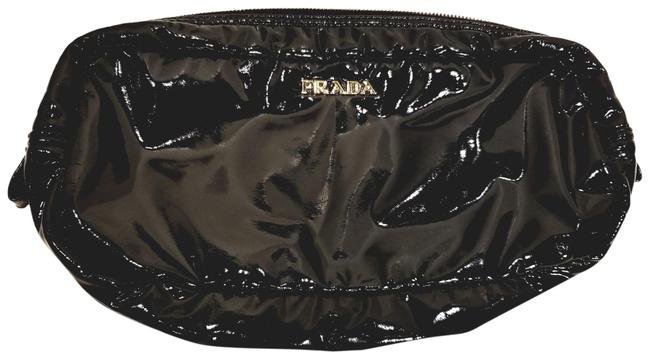 Prada Glossy Clutch Makeup Black Vinyl Clutch