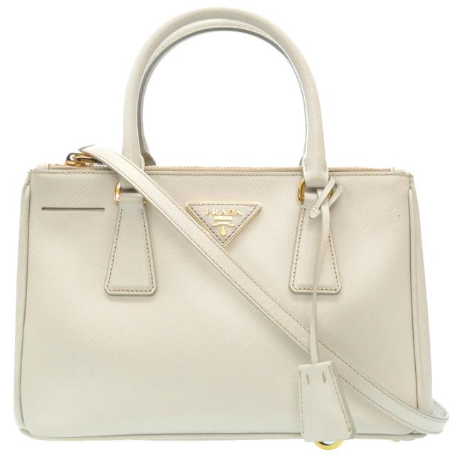 Prada Gold Hardware Bn2316 2way Handbag 0134 White Leather Satchel