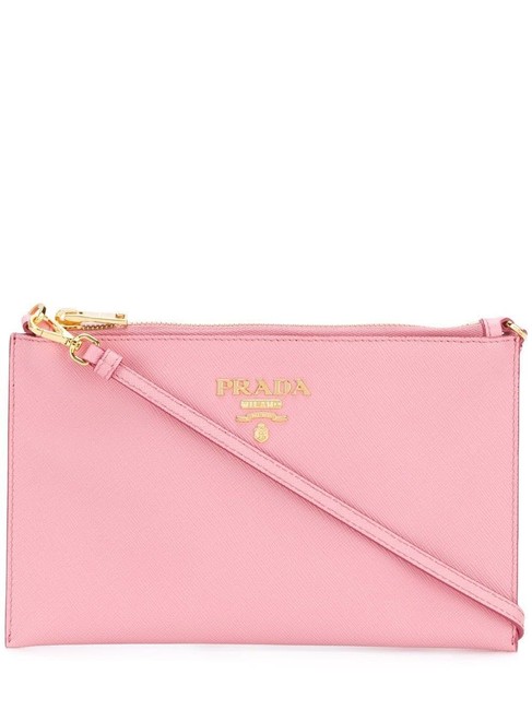 Prada Gr Saffiano Pink Leather Clutch