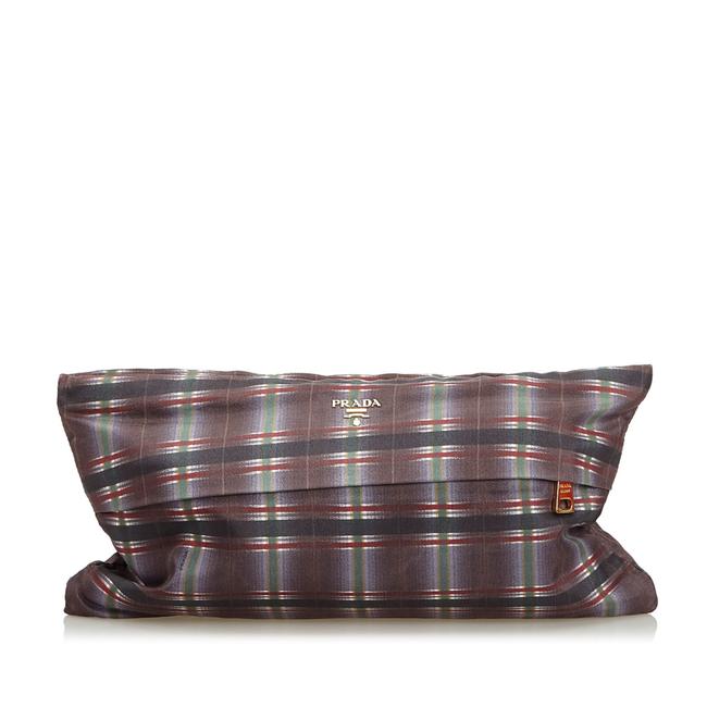 Prada Gray Nylon Clutch