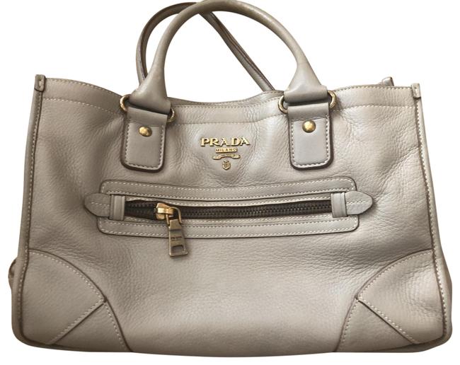 Prada Grey Leather Satchel