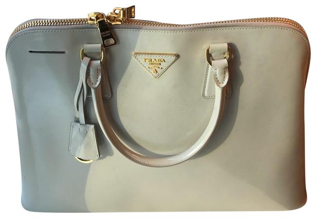 Prada GreyWheat Quarzo Leather Satchel