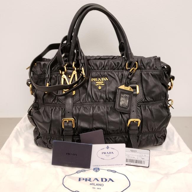 Prada Handbag Black Leather Satchel