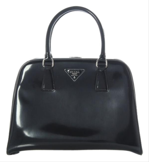 Prada Handbag Black Patent Leather Satchel