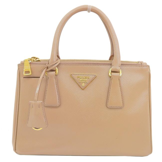 Prada Handbag Bn2316 Beige Saffiano Satchel