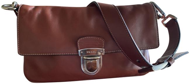 Prada Handbag Brown Leather Clutch