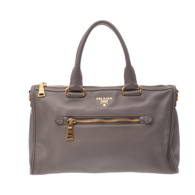 Prada Handbag Ladies Calf Gray Satchel