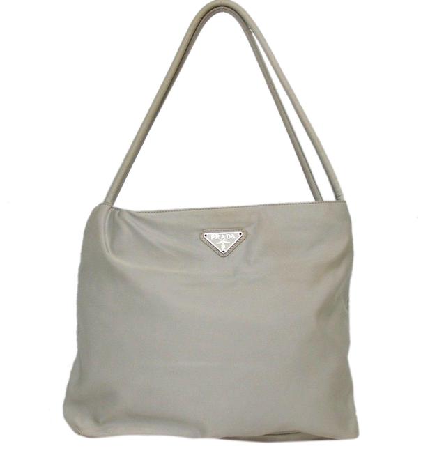 Prada Handbag Light Grey Nylon Satchel