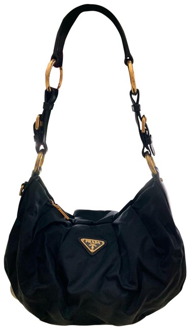 Prada Handbag Navy Blue Nylon Satchel