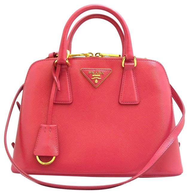 Prada Handbag Saffiano Bl0838 Triangle Logo Womens Pink Satchel