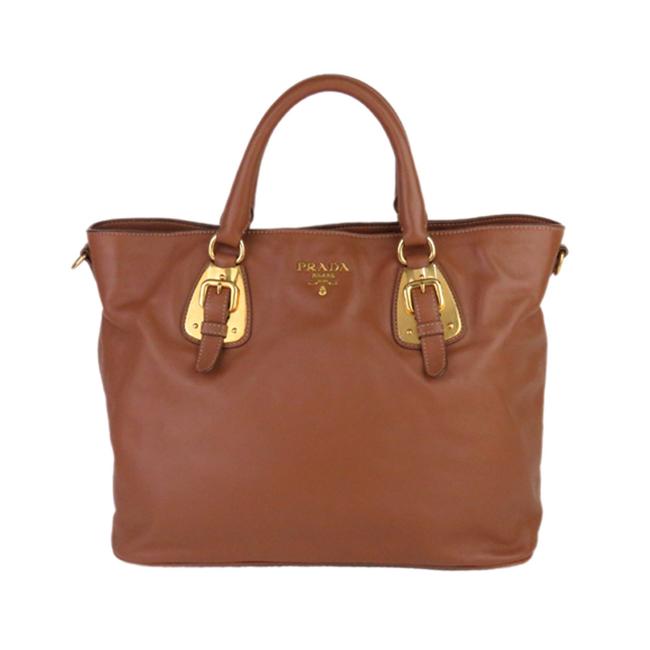 Prada Ity Card Brown Leather Satchel