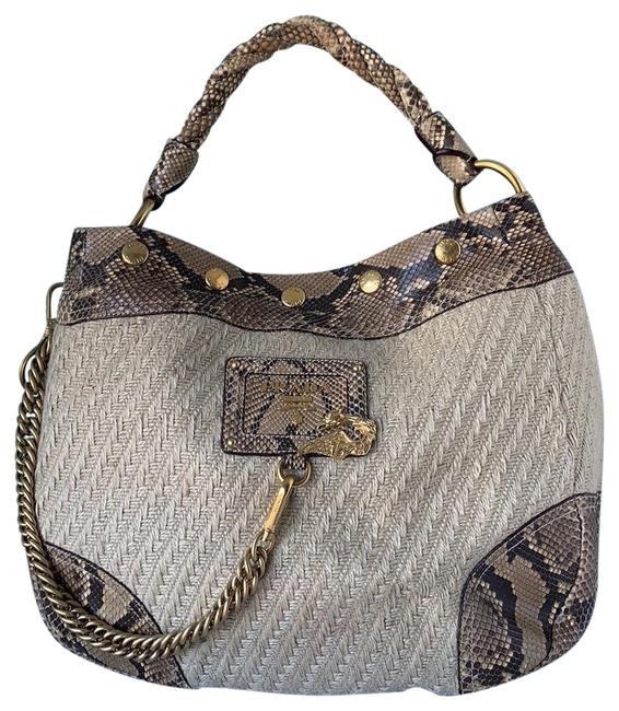 Prada Jute  Python Chain Hobo Bag