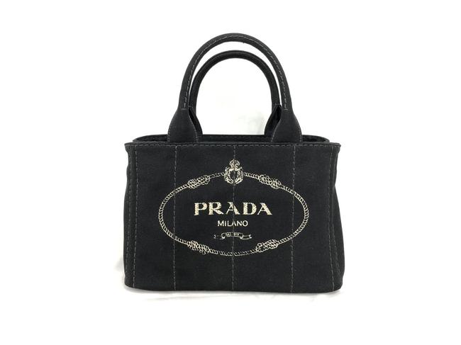 Prada Kanapa 2way Handbag Kururakuichi Main Store Black Canvas Satchel