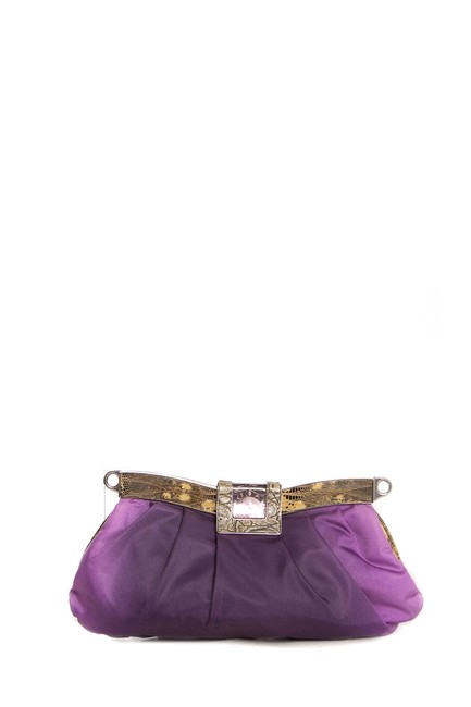 Prada Karung Trimmed Purple Clutch