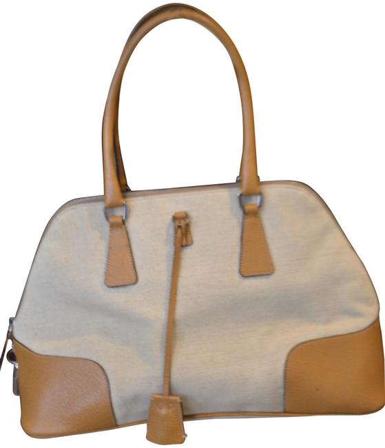 Prada Khaki Camel Leather Satchel