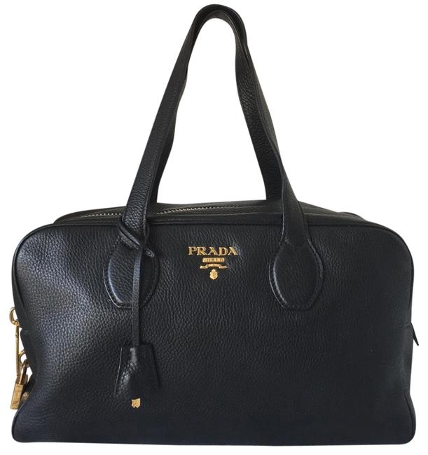Prada Large Bowler Black Leather Satchel