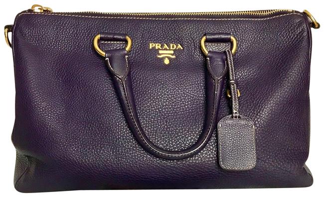Prada Large Bowler Plum Leather Satchel
