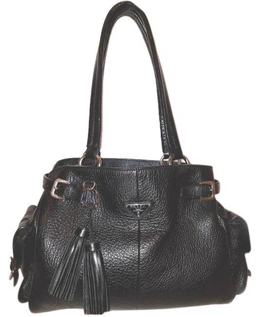 Prada Handbag Large Black Leather Hobo Bag