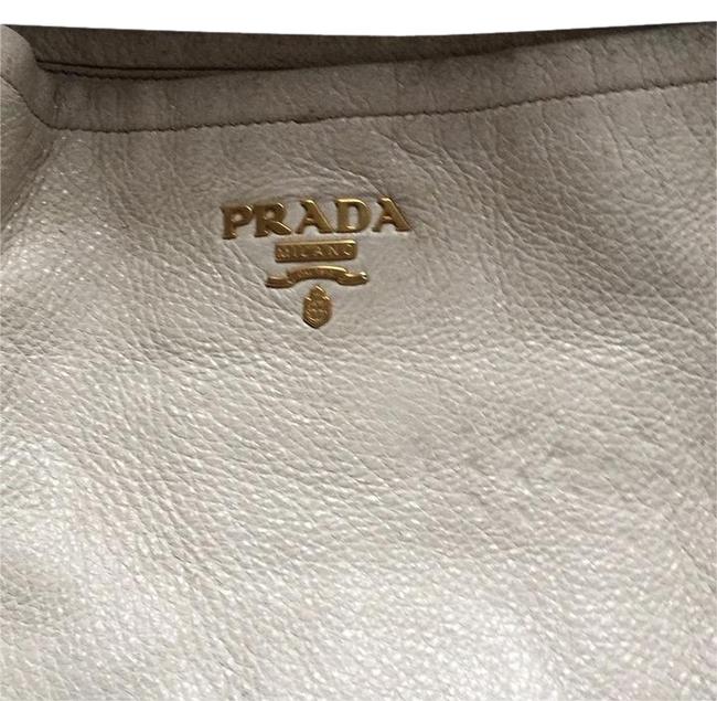 Prada Leather Talc Glace Deerskin Satchel