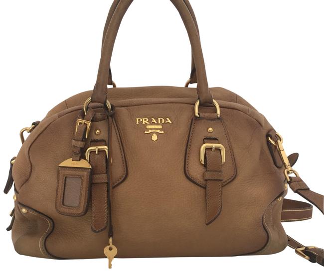 Prada Light Brown Leather Satchel