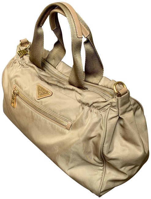 Prada Light Brown Microfiber Satchel