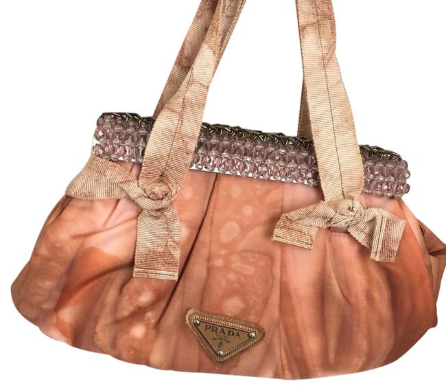 Prada Limited Edition Fabric Purse Coral Silk Satchel