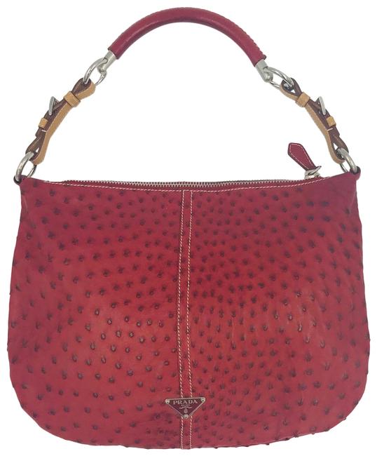 Prada Limited Edition Red Leather Hobo Bag